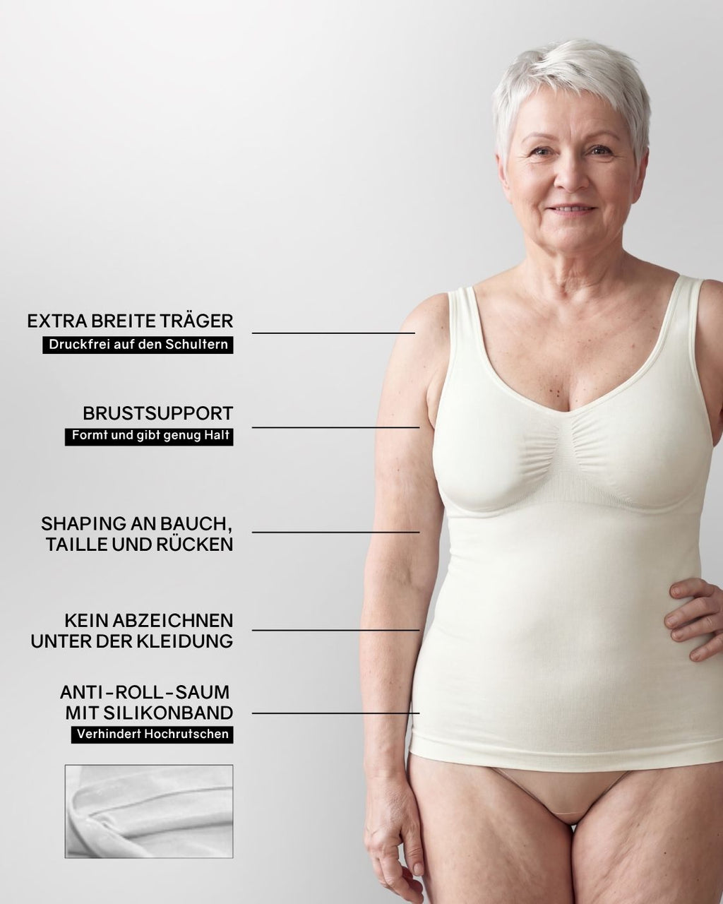 Shape Bestseller - Body Extra breite Träger + Body breitere Träger + Top mit Raffung
