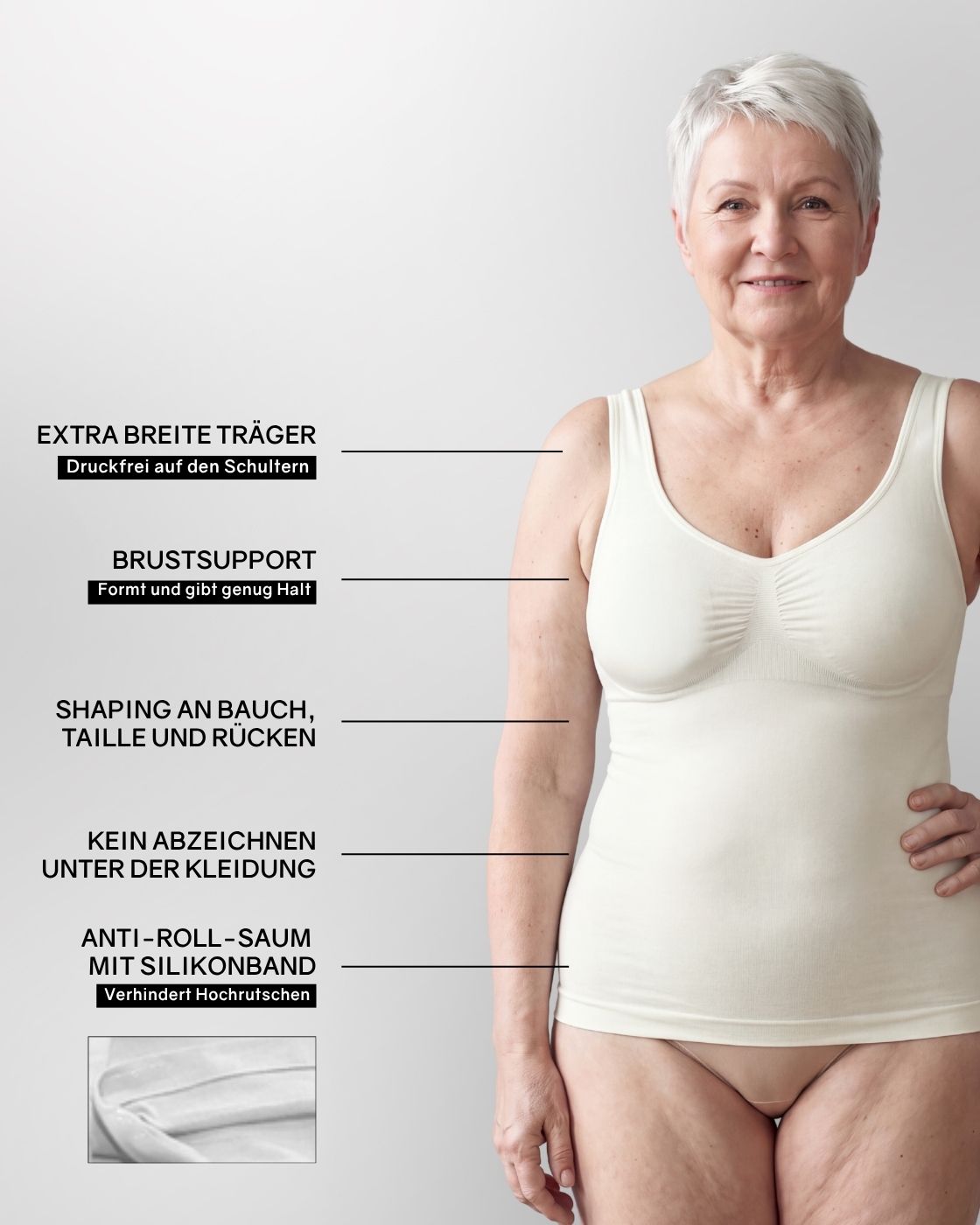 Shape Bestseller - Body Extra breite Träger + Body breitere Träger + Top mit Raffung